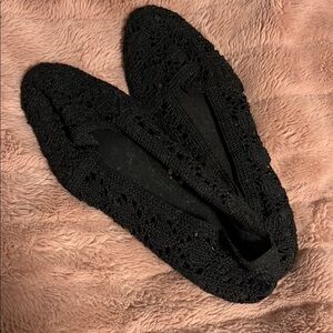 Crochet Black Women's Flats